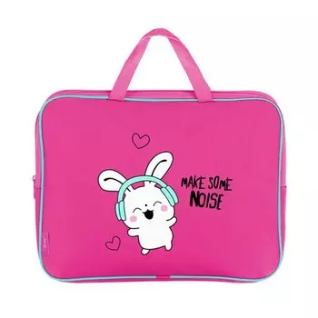 Папка с ручками текстиль А4 80мм 350*265 ПМД 4-28 дев "Зайка" роз (ручка-тесьма) 70066