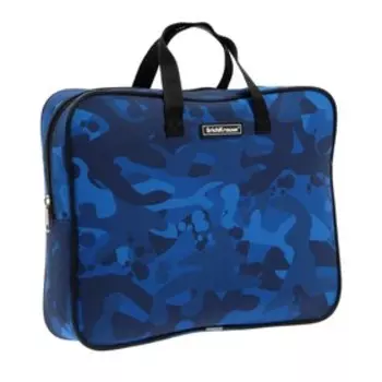 Папка с ручками текстиль А4+ Erich Krause, 360 х 290 х 70 мм, Sea Camo, синий