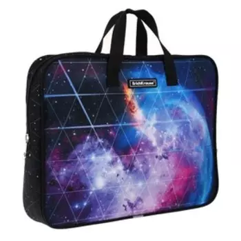 Папка с ручками А4+, 360 х 290 х 70 мм, текстильная, Erich Krause Blue Stardust 52666