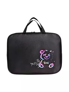 Папка с ручками текстильная А4, 35027080 мм, Stavia «Неоновый медведь»