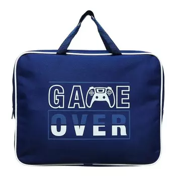 Папка с ручками текстильная А4, 350 х 265 х 80 мм, ручка-тесьма, ПМД 4-28, Game over 70062