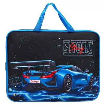 Папка с ручками текстильная А4, Calligrata "Автодвиж" 350 х 265 х 45 мм, ПМД 2-20, синяя