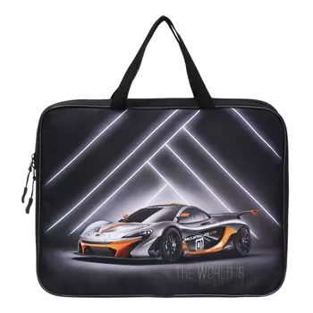 Папка с ручками текстильная А4, 370 х 280 х 60 мм, Stavia "Скорость"