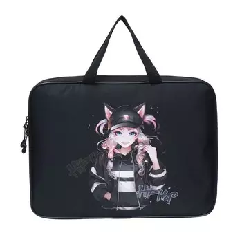 Папка с ручками текстильная А4, 370 х 280 х 60 мм, Stavia "Аниме"