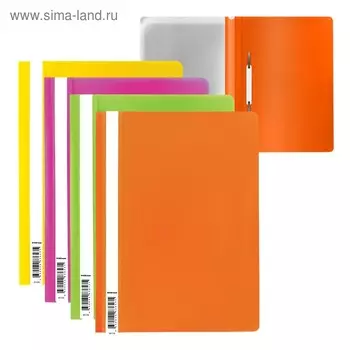 Папка-скоросшиватель А4, 140 мкм, ErichKrause Economy Neon, микс, текстура "апельсиновая корка"