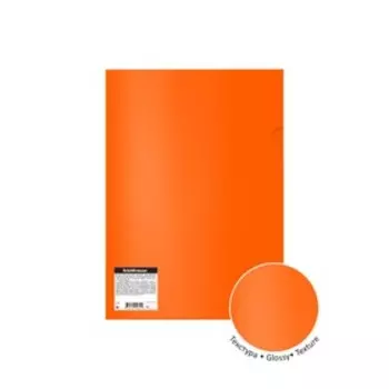 Папка-уголок А4, 180 мкм, ErichKrause Glossy Neon, полупрозрачная, глянцевая, до 40 листов, МИКС