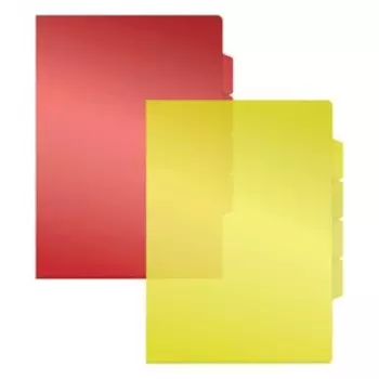 Папка-уголок A4, 180 мкм, с тремя отделениями прозрачная, микс