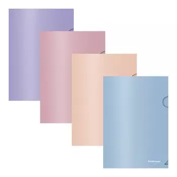 Папка-уголок А5+, 180 мкм, ErichKrause "Soft Manga", непрозрачный, тиснение "софт-тач", микс