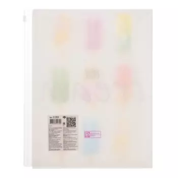 Папка-уголок на ZIP-молнии, 4 отделения, А4, Феникс "Мороженое", белая