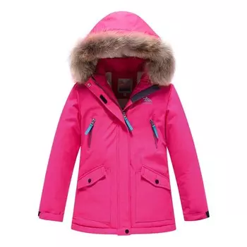 Парка для девочки, цвет розовый, рост 158 см