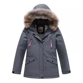 Парка для девочки, цвет серый, рост 158 см