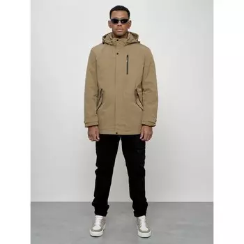 Парка мужская демисезонная, размер 50, цвет бежевый