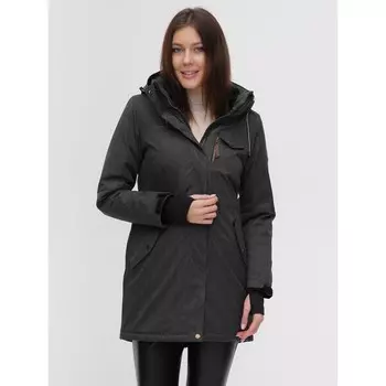 Парка тёмно-серого цвета, размер 42