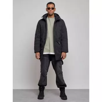 Парка удлинённая мужская зимняя, размер 50, цвет чёрный