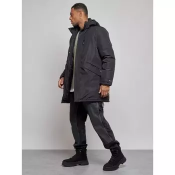 Парка удлинённая мужская зимняя, размер 54, цвет чёрный