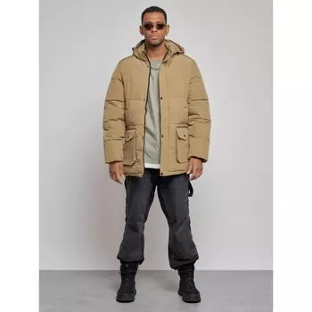 Парка удлинённая мужская зимняя, размер 58, цвет бежевый