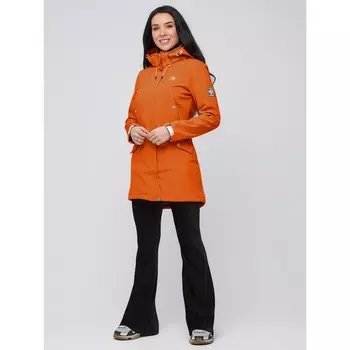 Парка женская осенняя весенняя оранжевого цвета, размер 42