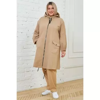 Парка женская, размер 56, цвет бежевый