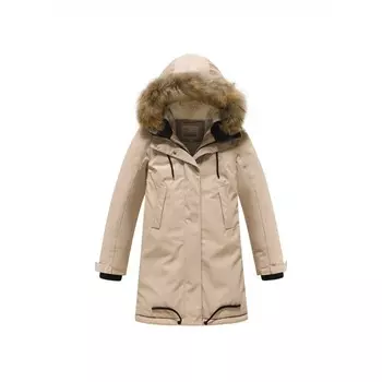 Парка зимняя для девочки, рост 152 см, цвет бежевый