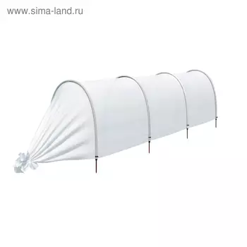 Парник прошитый, длина 3 м, 4 дуги из пластика, дуга L=2 м, d=20 мм, спанбонд 35 г/м, «Ленивый», с колышками и зажимами