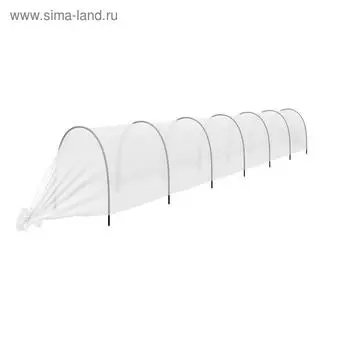 Парник прошитый, длина 6 м, 7 дуг из пластика, дуга L=2.4 м, d=16 мм, спанбонд 35 г/м, «уДачный»