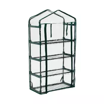 Парник-стеллаж, 4 полки, 1257030 см, металлический каркас d=16 мм, чехол плёнка 80 мкм, Greengo