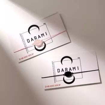 Парные браслеты желаний «Кварц розовый с обсидианом» инь-ян на розовой и чёрной нитях, 11см