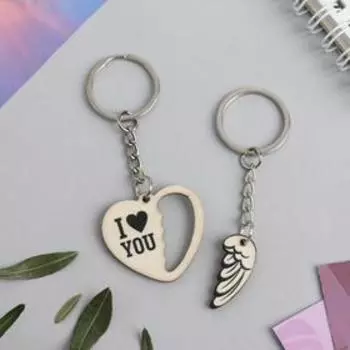 Парные брелоки неразлучники «Wings», дерево