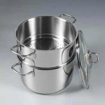 Пароварка Perla, 6,9 л, 24×15 см, со вставкой 5,2 л, 24×11,7 см, стеклянная крышка