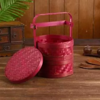 Пароварка плетёная, бамбук "Вулан" 20x20х30см