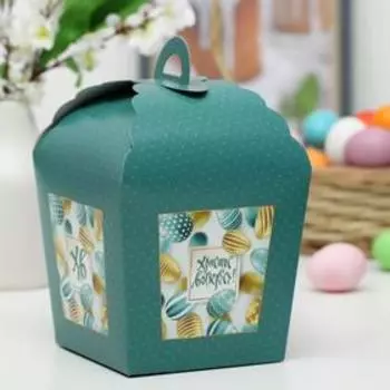 Пасхальная коробочка "ХВ", пасхальные яйца, 15 х 15 х 18 см