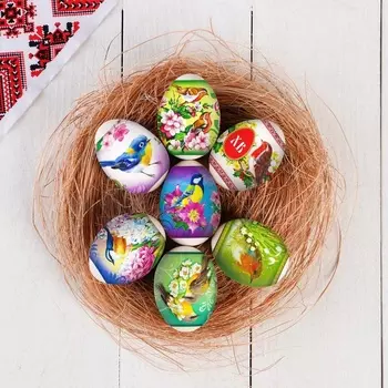 Термонаклейка пасхальная, плёнка «Птички», на 7 яиц