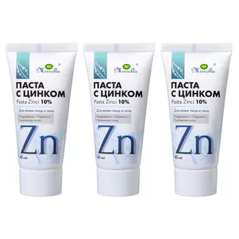 Паста цинковая «Мирролла», 3 шт по 40 мл