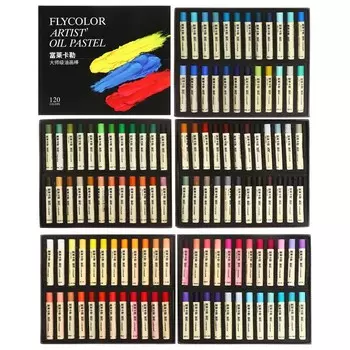 Пастель маслянная, в бумажном держателе, в картонной коробке, 120 цветов