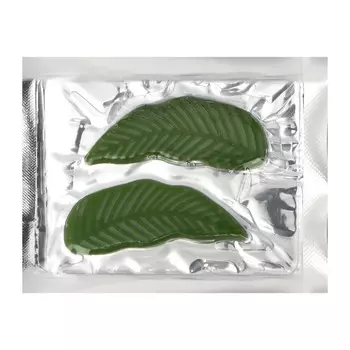 Патч гидрогелевый коллагеновый для глаз зеленый в форме листьев