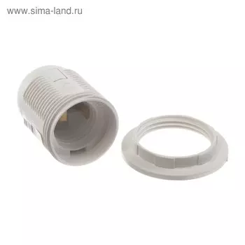 Патрон электрический IN HOME Е27-ППК, Е27, пластиковый, с прижимным кольцом