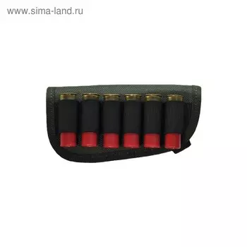 Патронташ на приклад, на 6 патронов, левша, микс цветов