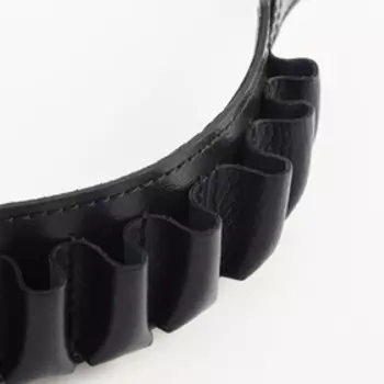 Патронташ открытый под 20 калибр, на 24 патрона, кожа, черный