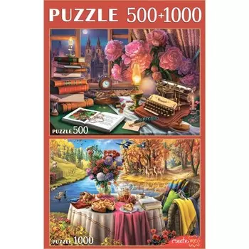 Пазл 2 в 1 «Великолепные натюрморты», 500 + 1000 элементов