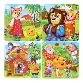Пазл 4 в 1 «Любимые сказки», 86 деталей