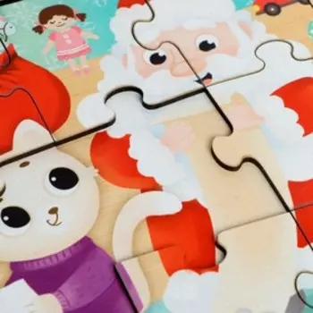 Пазл деревянный музыкальный «Дедушка Мороз готовит подарки»