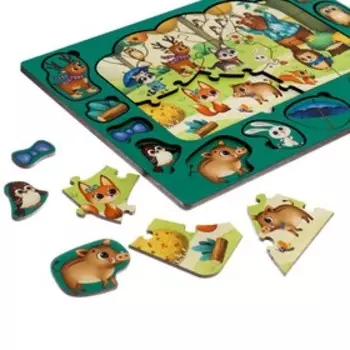 Пазл деревянный музыкальный «Найди и собери. Лес»