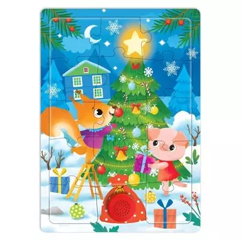 Пазл деревянный музыкальный «Скоро Новый год»