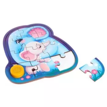 Пазл деревянный с чипом «Слоники»