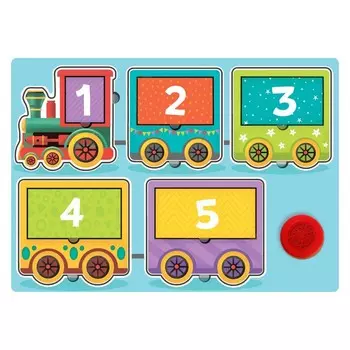 Пазл деревянный с чипом «Весёлый паровозик»