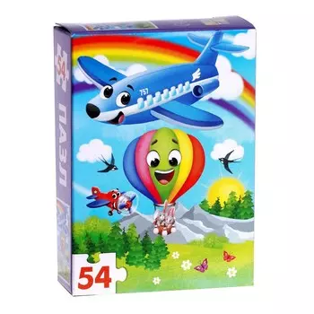 Пазл детский «Весёлый транспорт», 54 элемента
