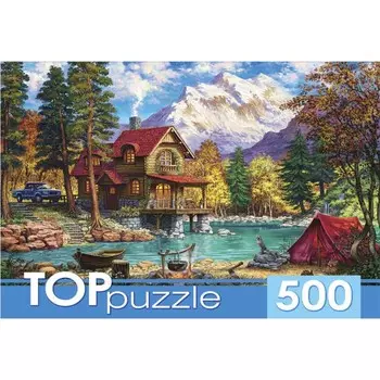 Пазл «Домик у озера в горах», 500 элементов