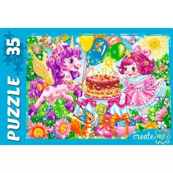 Пазл «Единорог и принцесса», 35 элементов