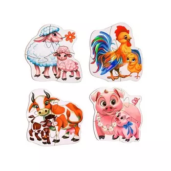 Пазл фигурный «Ферма», 4 пазла, 21,5 21,5 см