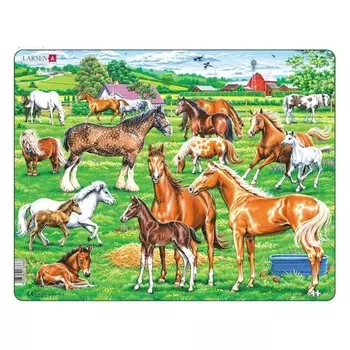 Пазл фигурный Larsen «Лошади», 33 элемента